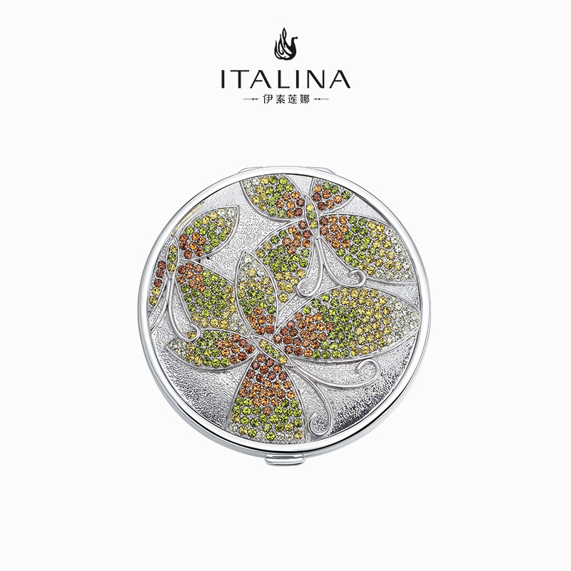 伊泰莲娜化妆镜梳妆镜女折叠网红随身便携小镜子 口红镜 手持迷你