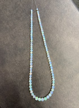 天然欧泊圆珠项链女轻奢小众设计高级感锁骨链颈链