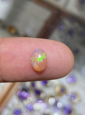 天然欧泊蛋面裸石蛋白石火欧泊镶嵌戒指吊坠