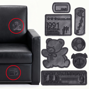 黑色皮革修补贴自粘刺绣布贴皮沙发补丁贴电动车座椅修复补皮