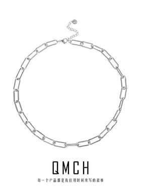 玫瑰的故事刘亦菲玫瑰黄亦玫同款银色方形项链女毛衣链2024年新款