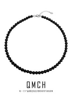 7A级fever同款天然锁骨链黑玛瑙