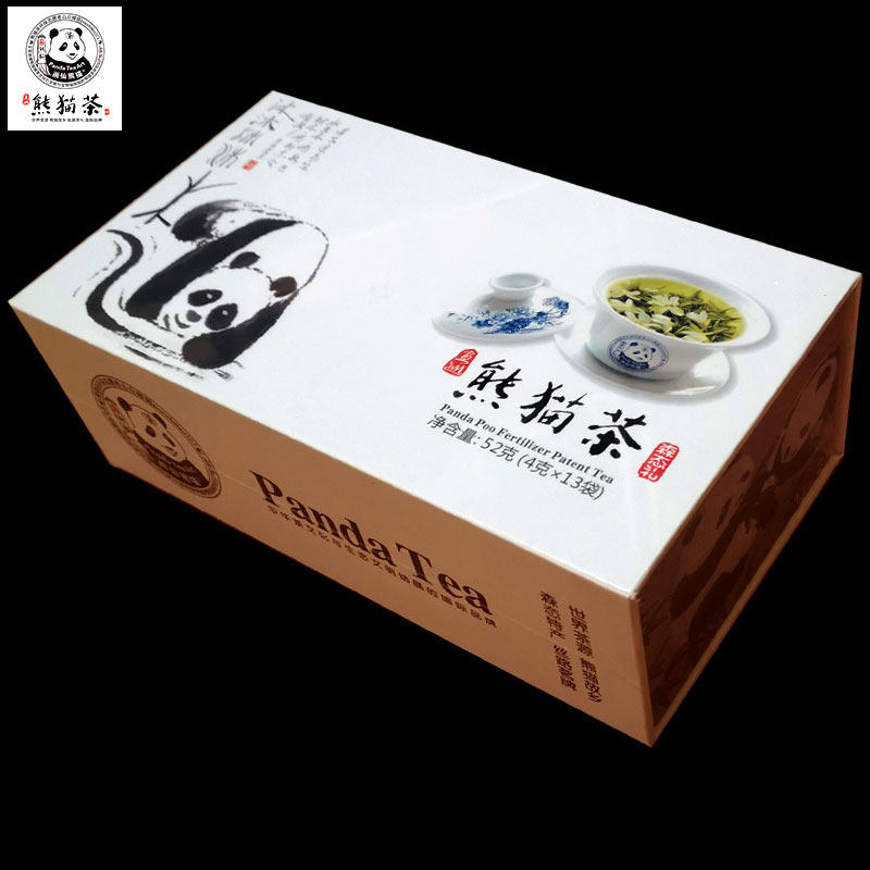 熊猫茶四川特产蒙顶茉莉花茶小包装飘雪芽礼盒装茶叶新茶特级