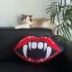 原创恶魔红唇异形趣味装 饰靠垫抱枕万圣节客厅卧室靠垫