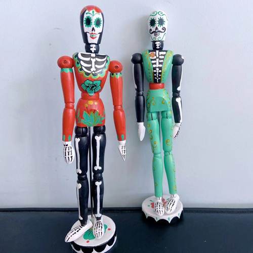 手绘活动骷髅关节人摆件