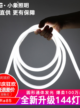 超亮110V圆形灯带LED柔性霓虹户外防水软灯条广告招牌360度发光条