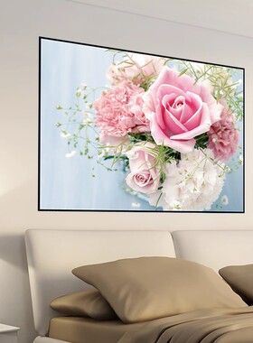 主卧室装饰画壁画夫妻床头贴画自粘客厅3d立体墙面遮丑贴纸画海报