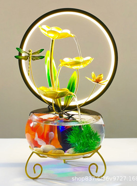 流水摆件新品源头工厂桌面喷泉风水池鱼缸摆设铁艺家居装饰品包邮