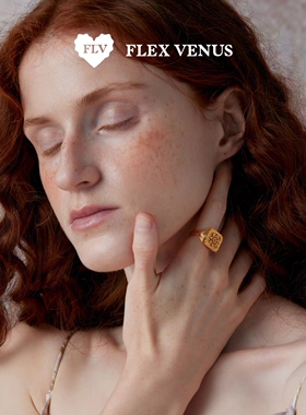 FLV百合花砖戒指 繁花梦境系列 轻奢小众设计高级感复古风开口戒