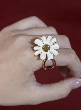 daartemis达弥雏菊开口戒指女小众设计轻奢高级感精致k金戒指