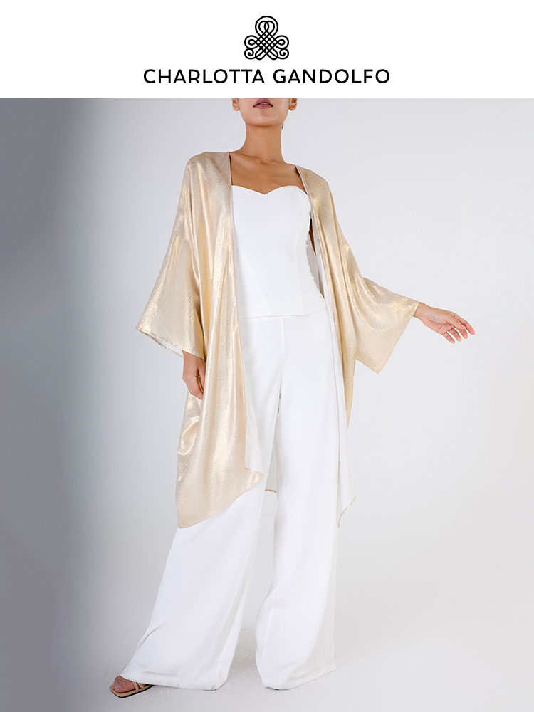 Charlotta Gandolfo真丝上衣桑蚕丝刺绣罩衫薄款宽松外套时尚通勤