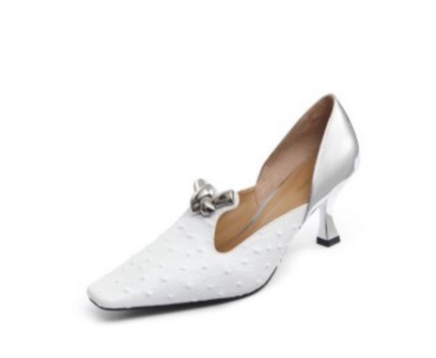 A.b.poetique艺术鞋履方头经典高跟女鞋细跟单鞋浅口中跟真皮时尚