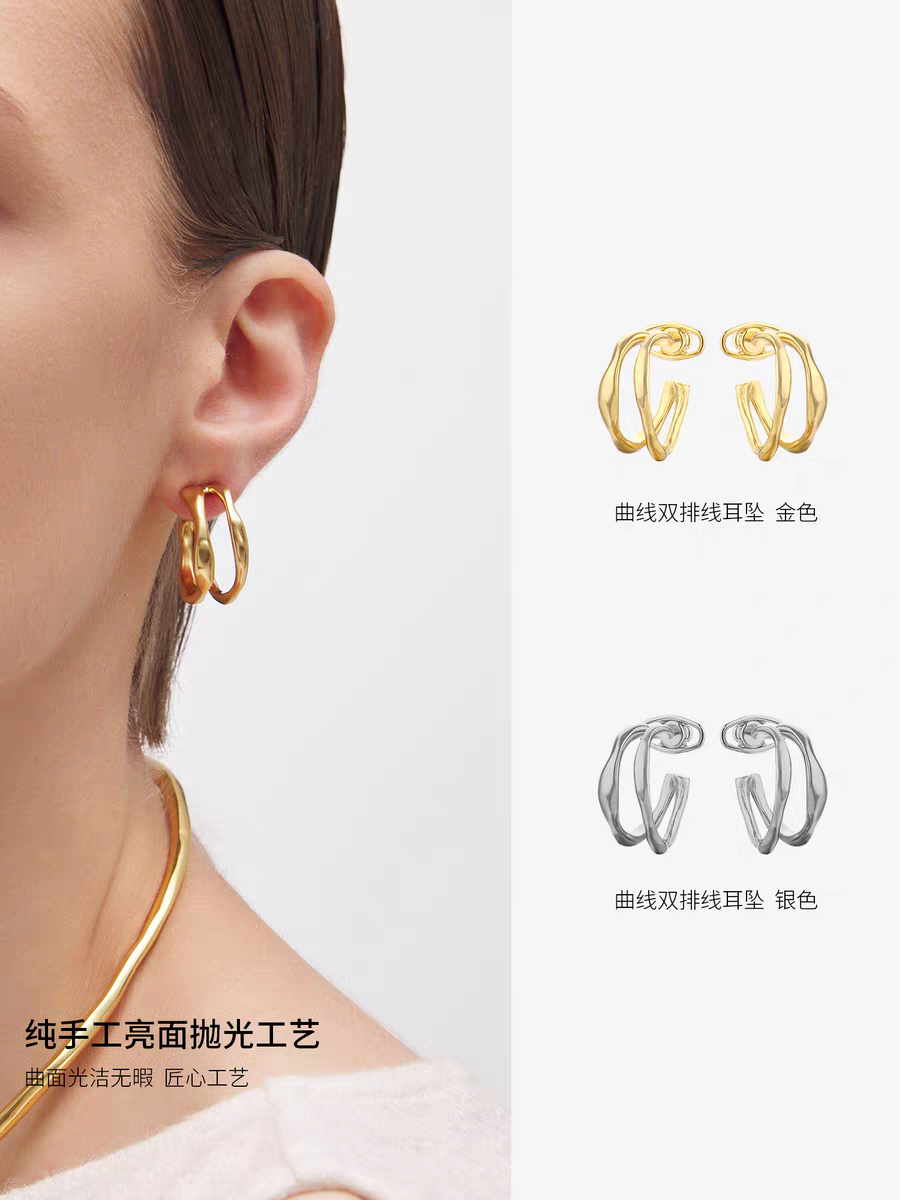 达弥双曲线耳环女25秋冬新款