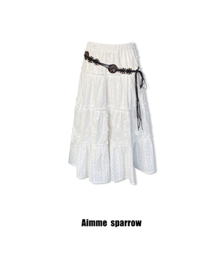 Aimme sparrow26春夏蝴蝶腰带半裙时尚百搭潮流休闲女裙通勤女裙