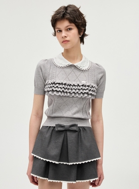 EIMISMOSOL26春夏短款短袖翻领套头毛衫 S/M/L ¥1280