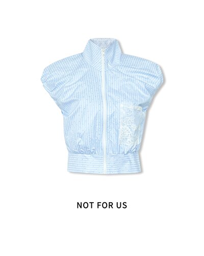 NOT FOR US新款上新 蓝色条纹钻面上衣时尚潮流百搭女上衣宽松