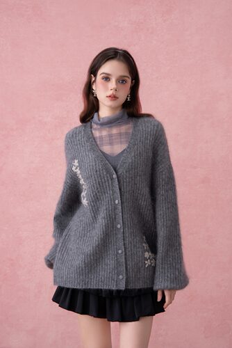 DIANA VEVINA 25秋冬手工钩花毛线开衫