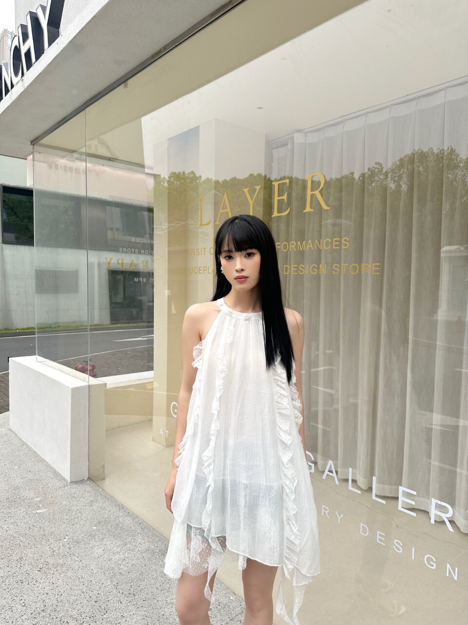 EIMISMOSOL春夏蕾丝拼接飘逸小衫