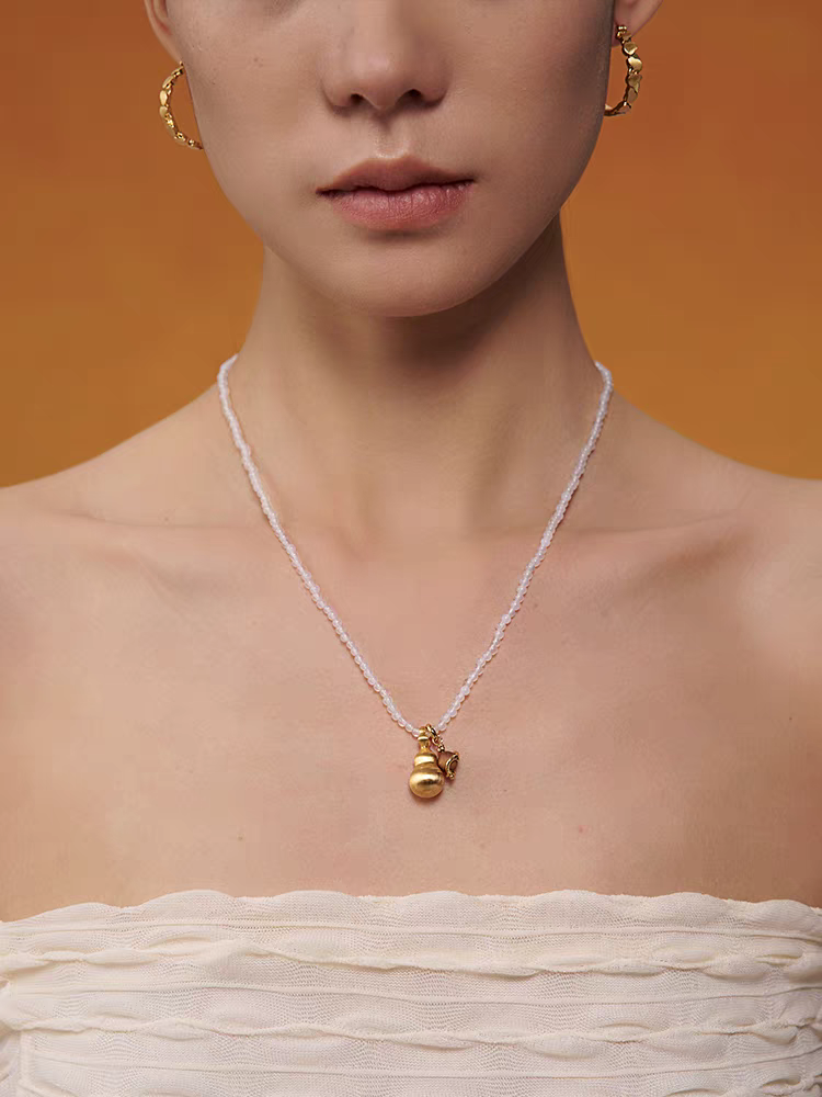 盐岛葫芦紫水晶串珠项链choker高级感轻奢小众气质精致锁骨颈链