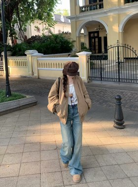 Aimme sparrow棕色羽绒外套时尚百搭潮流保暖休闲短外套