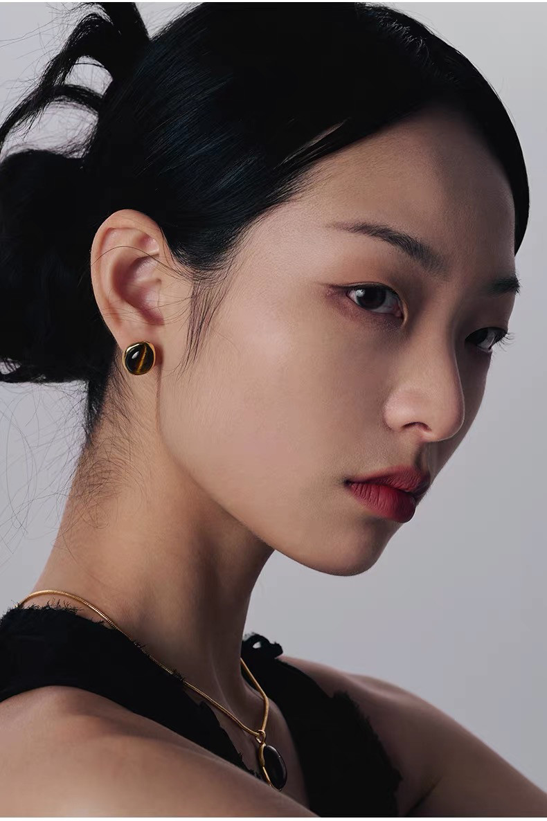 盐岛节气系列白露虎眼石耳钉小号复古美拉德时尚高级轻奢小众设计,饰品/流行首饰/时尚饰品新,耳钉,淘宝优惠券,粉丝福利购,淘宝优惠卷