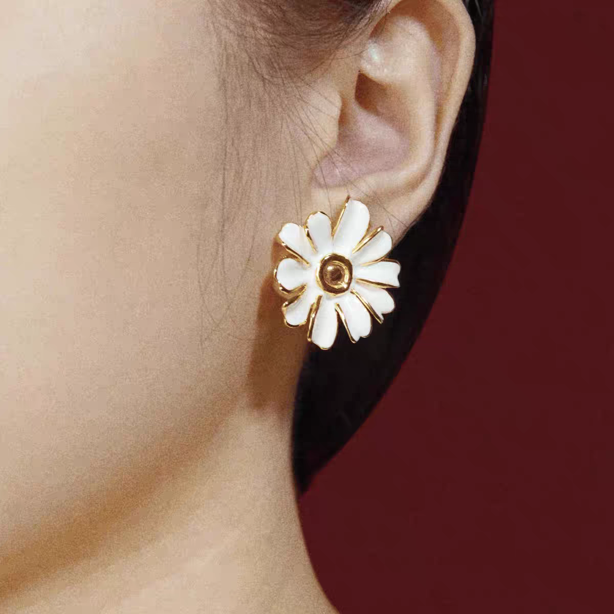 daartemis达弥雏菊花朵耳钉女高级感小众设计精致轻奢大气质耳饰