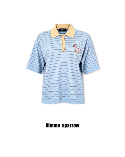 Aimme sparrow 26秋冬粉色蓝色彩色小马短袖时尚百搭潮流小众上衣