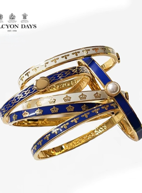 英国Halcyon Days蜜蜂6毫米铰链手镯欧式奢华高档饰品首饰