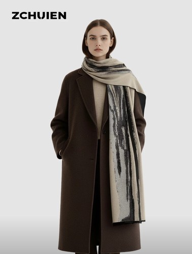 ZCHUIEN100%桑蚕丝拉绒保暖围巾