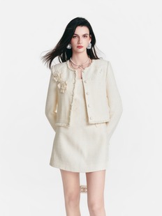 百搭小香风女外套毛呢 26春夏小香风绣花外套时尚 DIANA VEVINA