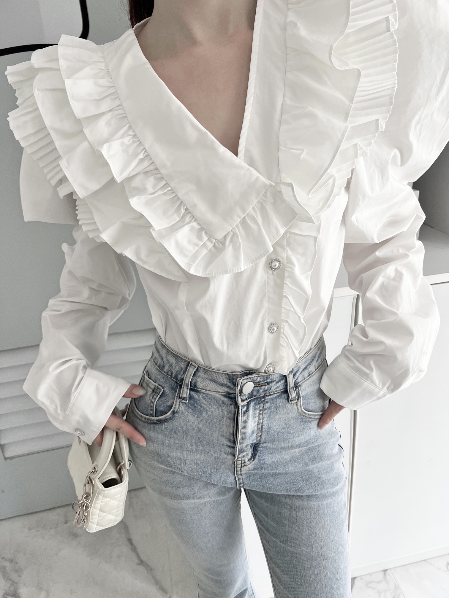 欢姐高定不规则衬衫上衣