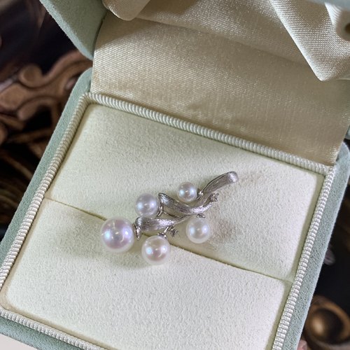 DIYS925银配件 精致多珠款珍珠吊坠 黄白两色 参考配珠4-8mm