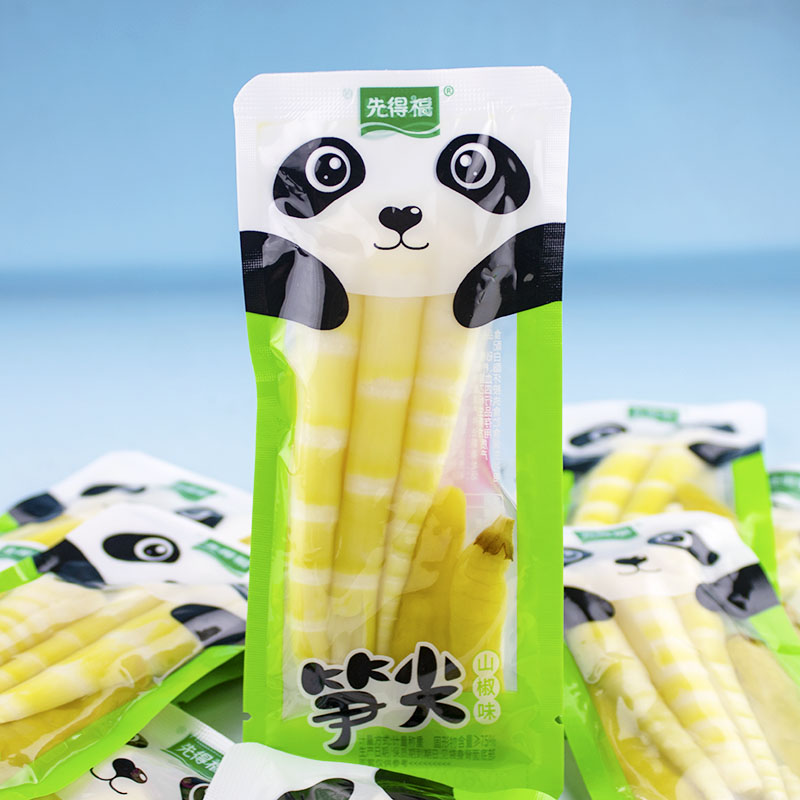 先得福山椒味笋尖新鲜小零食脆笋开袋即食酸辣休闲小吃包装竹笋