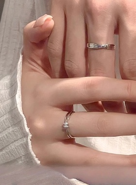 纯银爱意交织情侣对戒2025新款