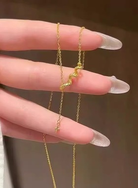星铃蛇形流苏项链纯银蛇年锁骨链