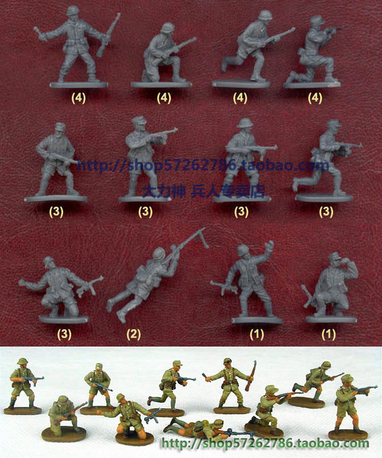 大力神专卖店 凯撒Caesar 1:72迷你二战兵人模型H070德军非洲军团