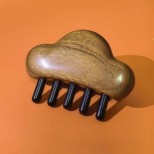 云朵抹云非洲酸枝木拼牛角头部按摩梳经络梳插齿木梳子