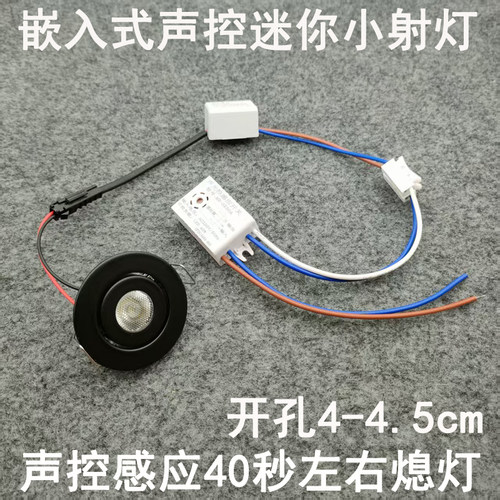 声控感应迷你小射灯1W开孔45mm嵌入式入户门玄关过道走廊氛围夜灯
