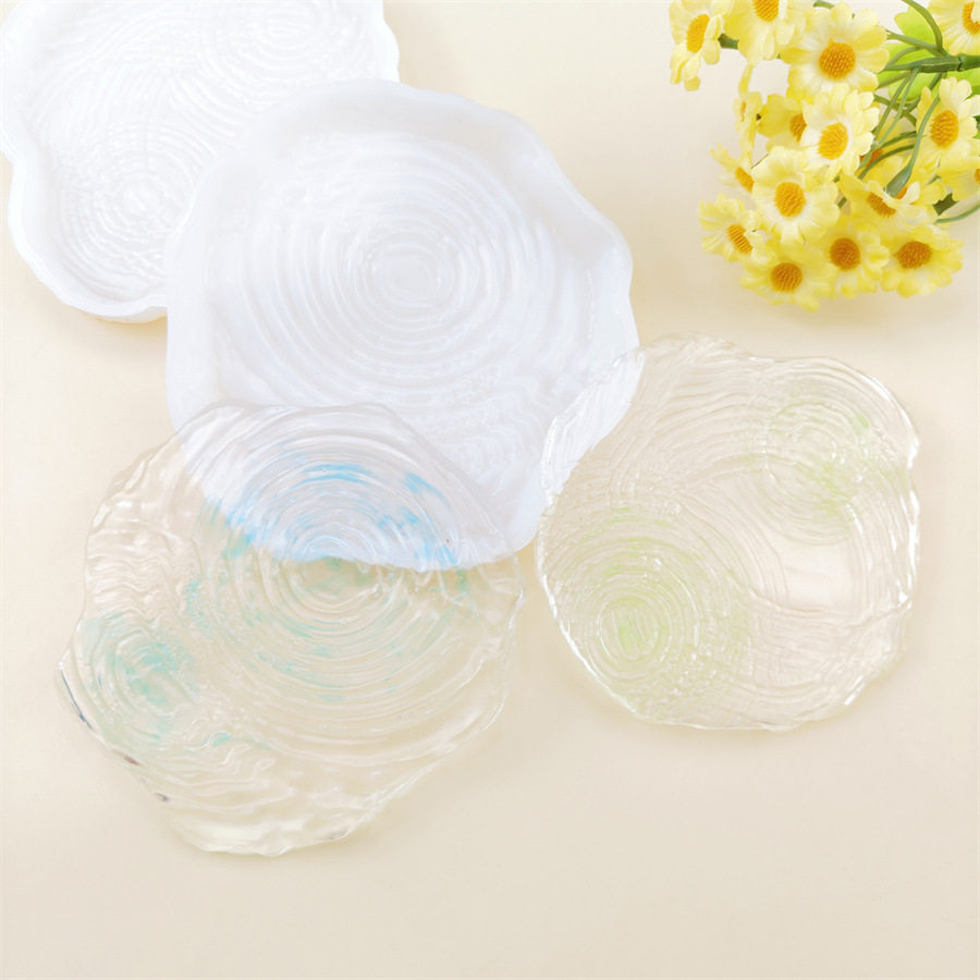 创意水波纹茶杯垫硅胶模具花边托盘茶几装饰摆件diy水晶滴胶模具