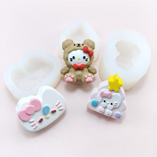 KT猫圣诞树KT猫玩偶小熊KT猫瞌睡捏捏乐硅胶模具可做捏捏乐手工