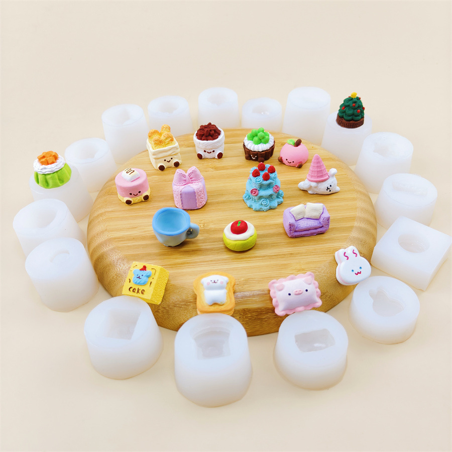 小鼻嘎迷你食玩硅胶模具diy烘焙模奶油胶滴胶装饰模捏捏乐模具