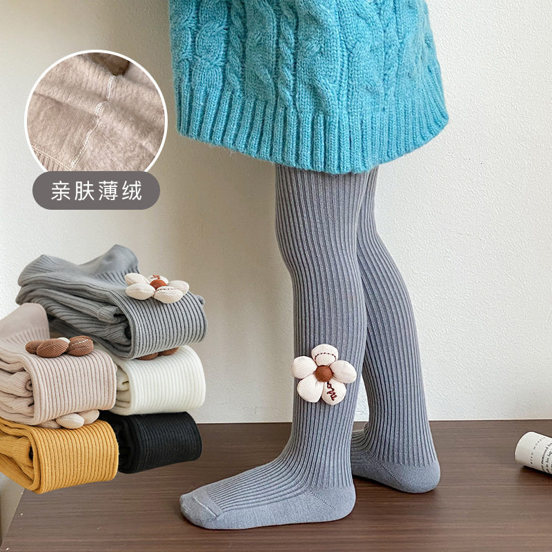 秋冬薄绒女童打底裤加厚白色宝宝外穿加绒太阳花竖条纹儿童连裤袜,童装/婴儿装/亲子装,儿童袜子(0-16岁),淘宝优惠券,粉丝福利购,淘宝优惠卷