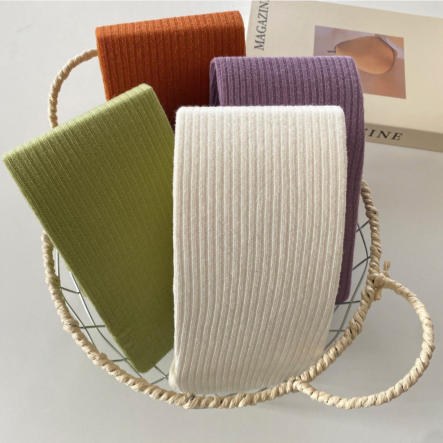 秋冬潮袜秀款miu系微透竖条纹显瘦连裤袜子灰色打底裤女简约百搭