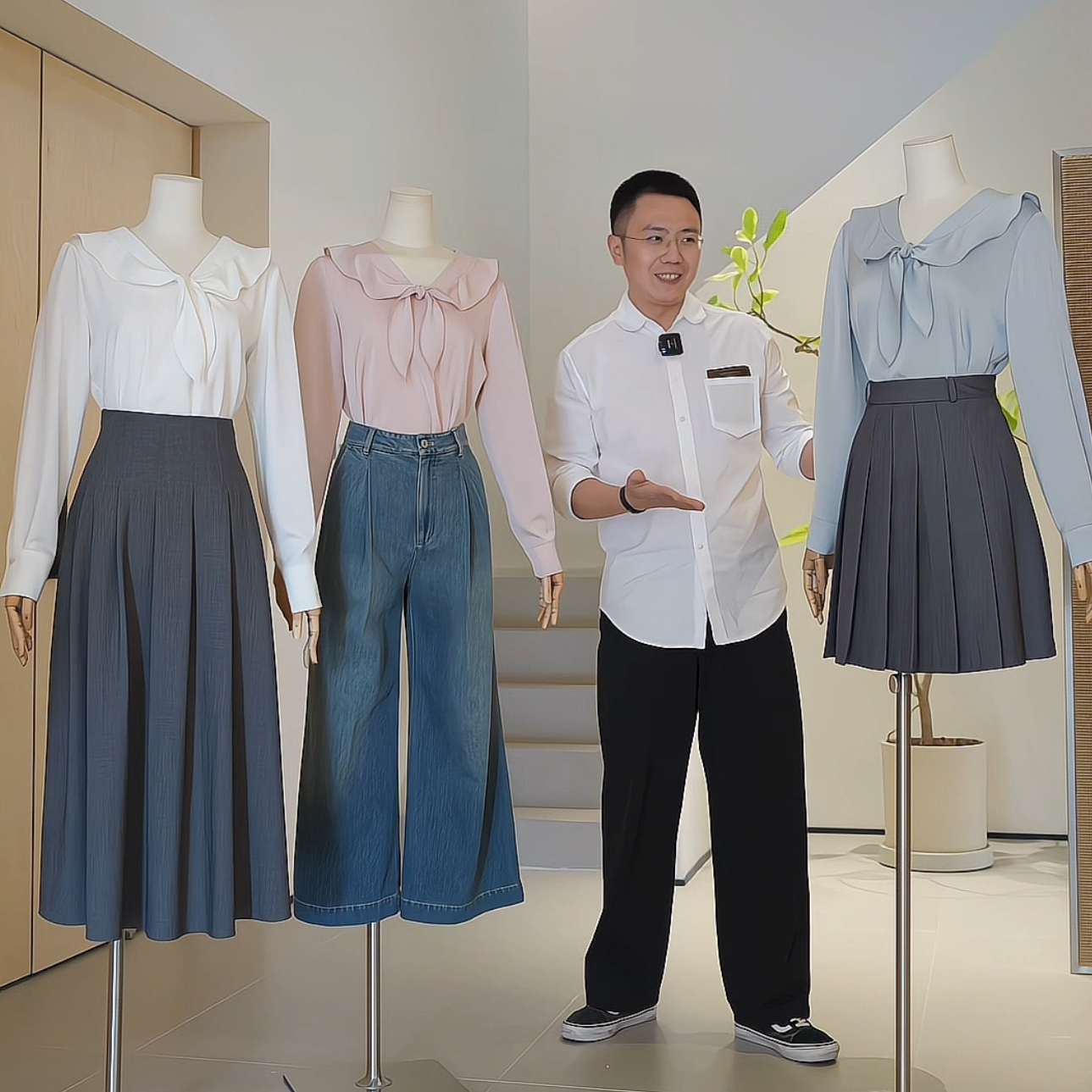 杰唯卡 减龄可爱兔耳朵！V领衬衫女2025秋冬新款优雅衬衣上衣