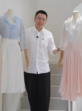 杰唯卡 宫廷拉夫领衬衫女2026春季新款法式温柔七分袖白色衬衣