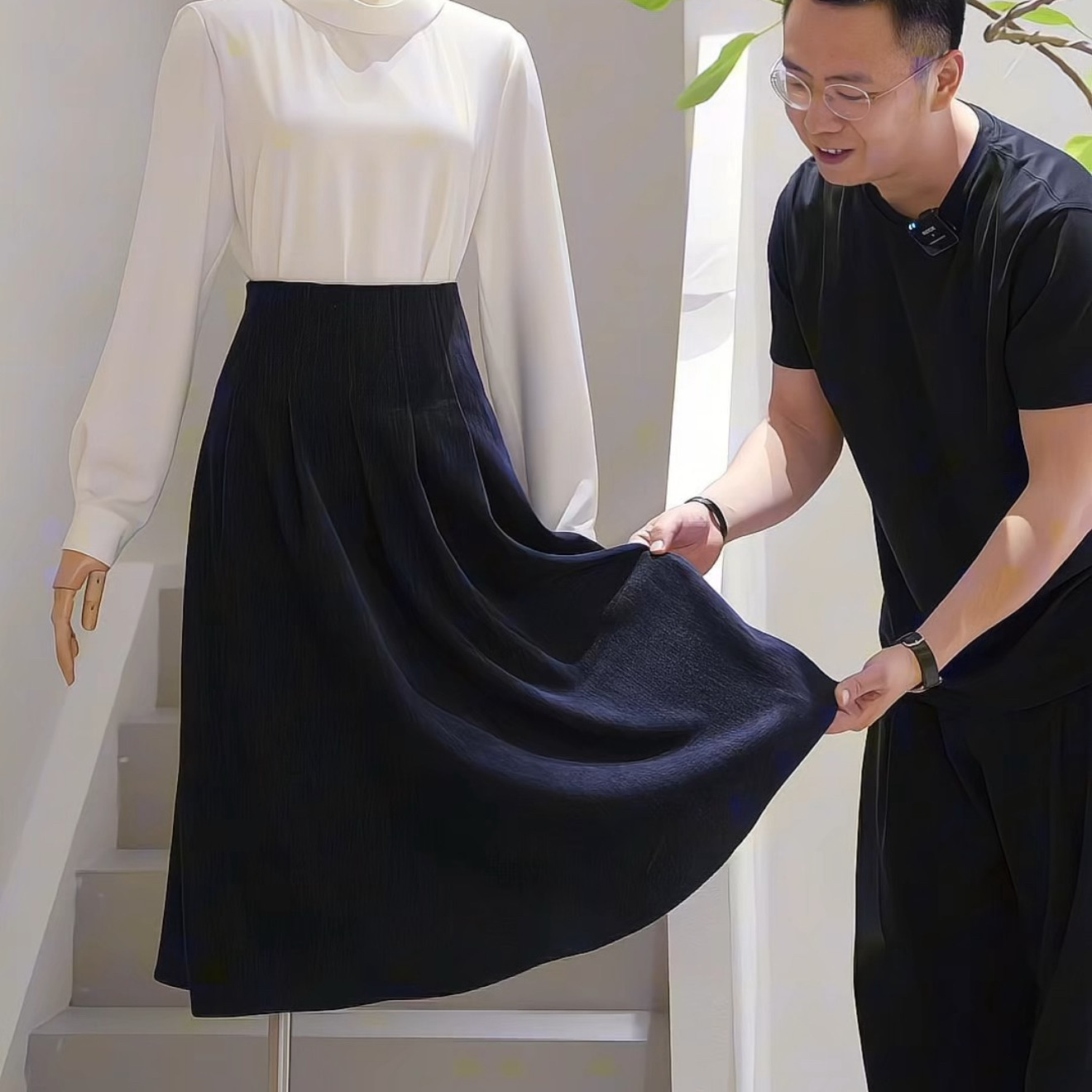 杰唯卡 【十二道鱼骨裙】雪尼尔高腰A字伞裙2026春季新款半身裙,女装/女士精品,半身裙,淘宝优惠券,粉丝福利购,淘宝优惠卷