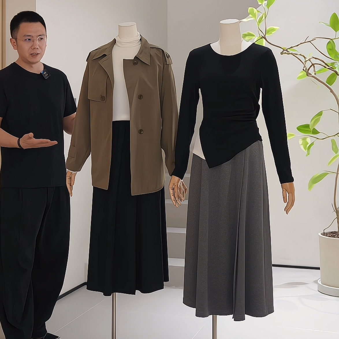 设计感不规则三叉小众半身裙