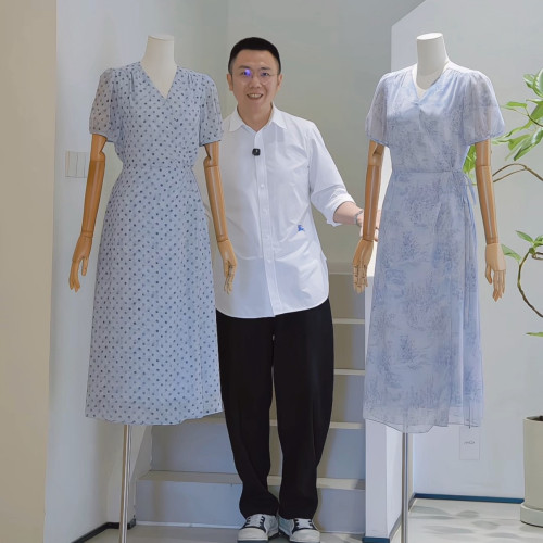 杰唯卡莫奈花园茶歇裙收腰显瘦