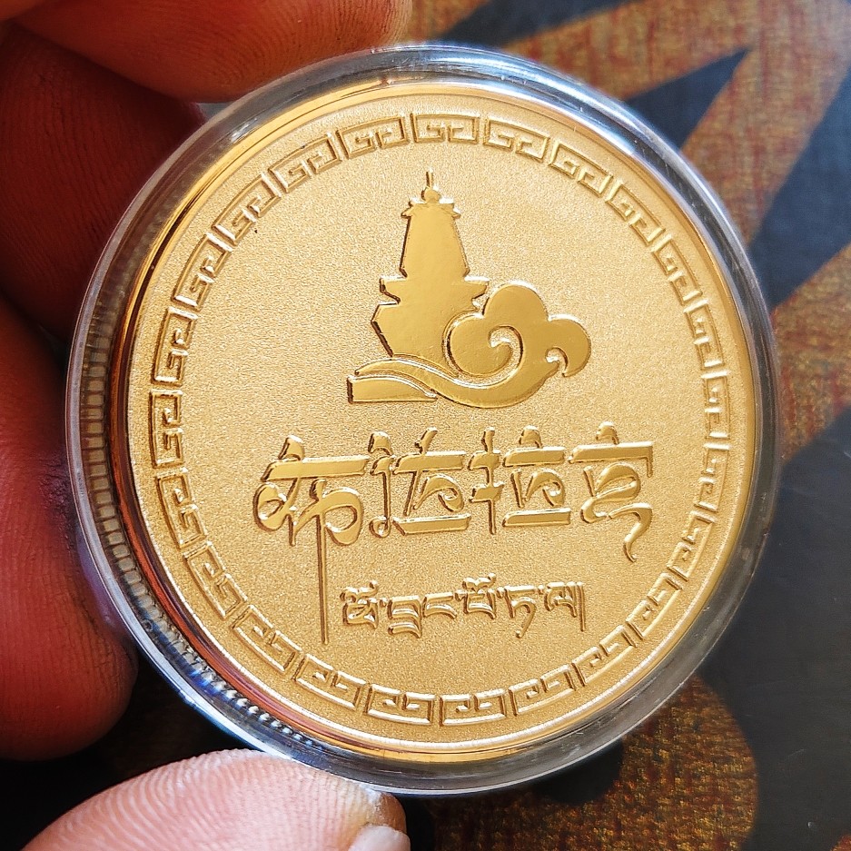 拉萨布达拉宫旅游景区纪念币文创周边中国风金银40mm硬币纪念礼物
