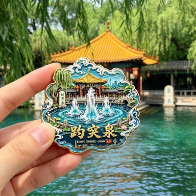 济南趵突泉名泉主题文创金属磁吸冰箱贴文旅周边精致纪念品伴手礼